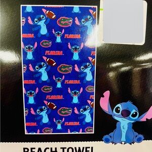 NEW Disney Blue Florida Stitch FLORIDA GATORS FOOTBALL Beach Towel